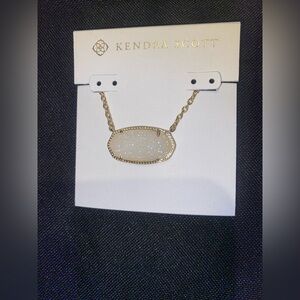 BNWT Kendra Scott RARE Elisa Statement Gold Iridescent Drusy Short Necklace $80